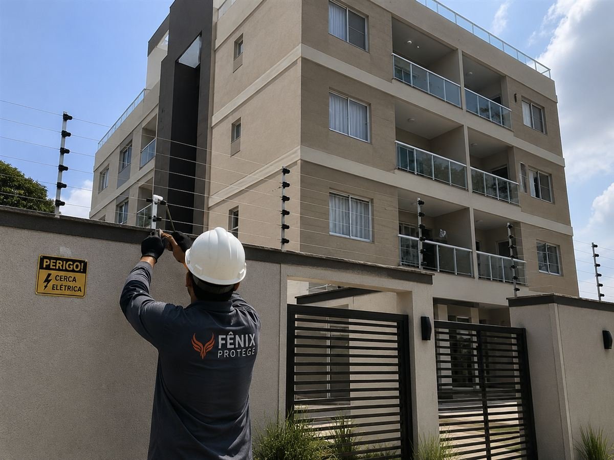 Cerca industrial condominial instalada pela Fênix Protege