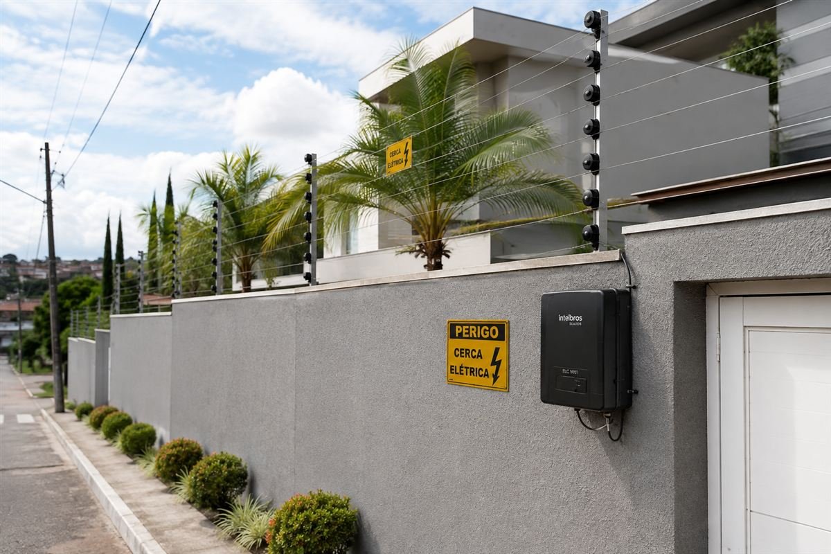 Cerca elétrica industrial residencial instalada pela Fênix Protege